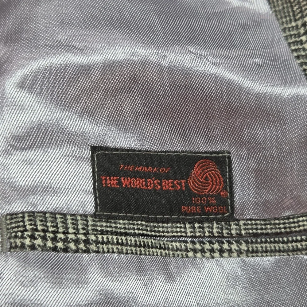 Vtg Men's Ottimo Blazer Jacket Size 43R Gray Glen Plaid Wool Sport Coat Classic